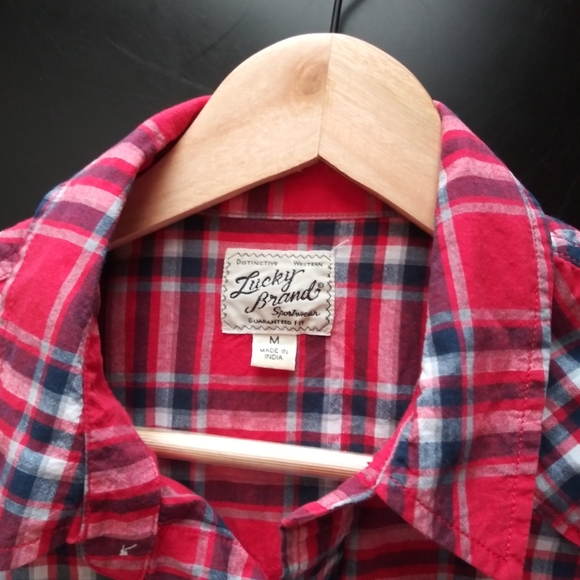 Lucky Brand Other - Men's Lucky Brand Plaid Cotton Pearl Snap Shirt Size Medium